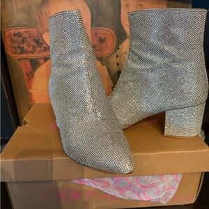 Sugar Silver Ankle Boots